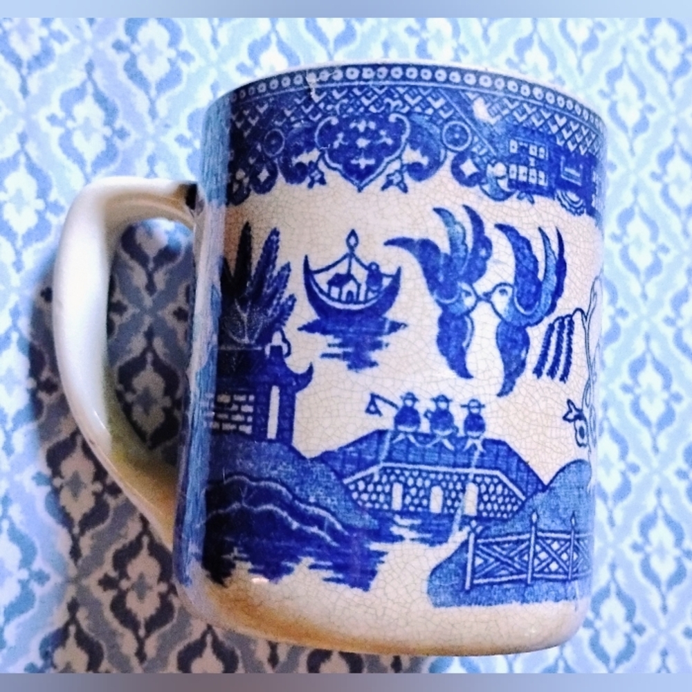 Antique Blue Willow Coffee Mug